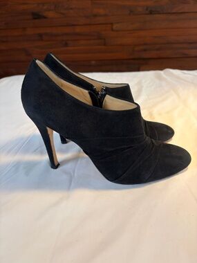 Classic Black Suede Women's High-Heel Ankle Booties
